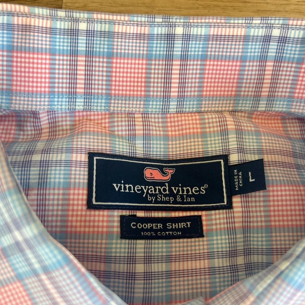 Vineyard Vines Men's Long Sleeve Cooper Shirt Plaid Button Down Size Large - Picture 2 of 6